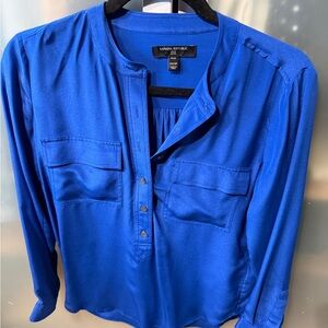 Banana Republic Royal Blue Silk Blouse